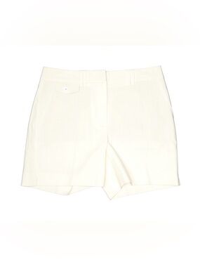 White House Black Market Cream Tailored High-Rise Shorts